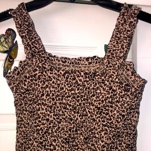 A&F Cheetah Print Tight-Knit Top